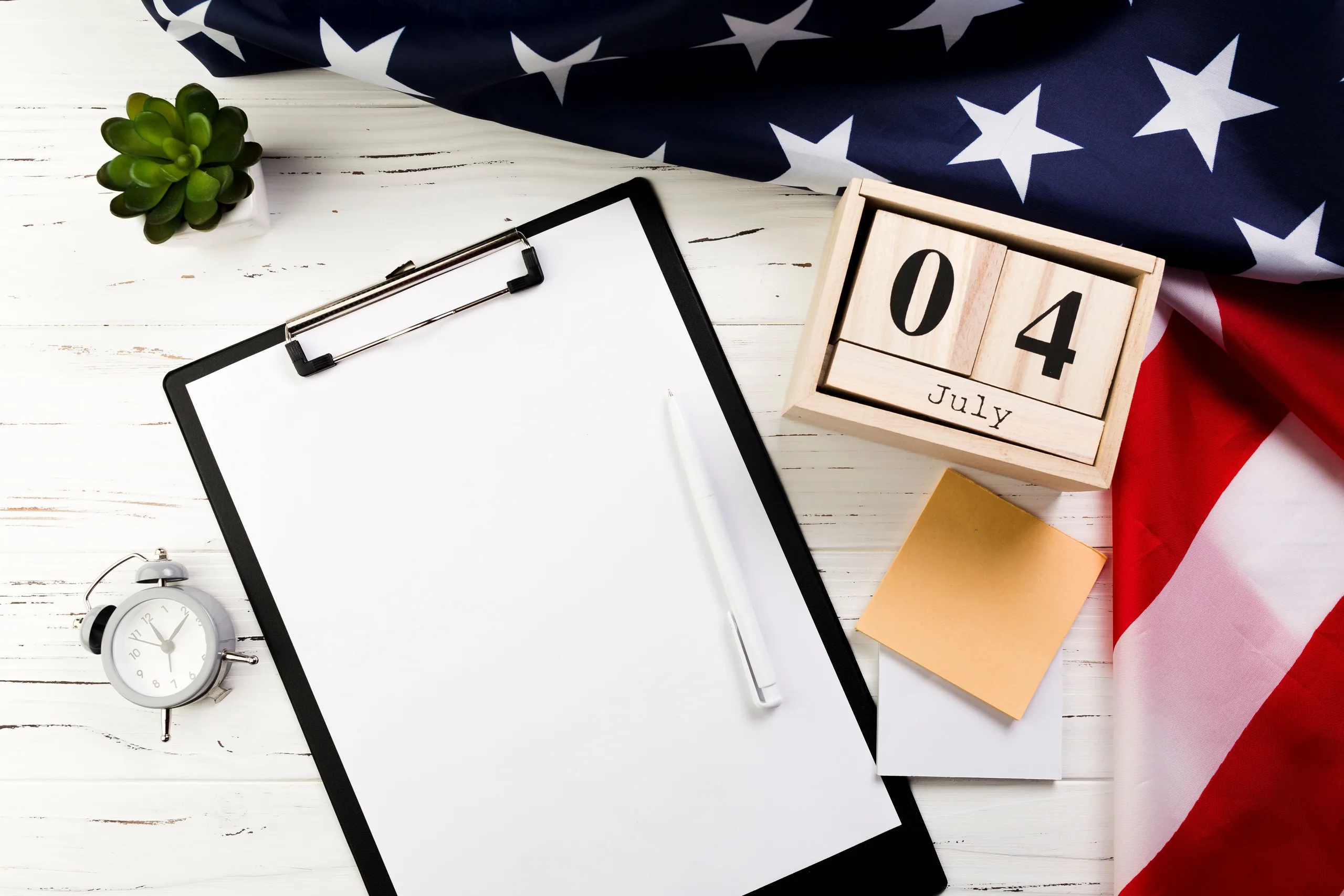 form to be filled and a picture of a US flag